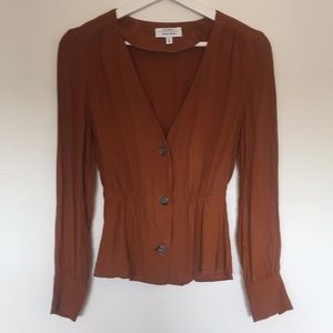 & Other Stories button up burnt sienna blouse